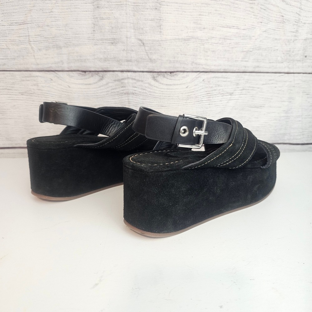 Free People 10 Beach Party Platform Criss Cross Suede Platform Sandals NWOB $148 - Picture 4 of 14
